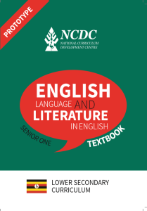 SENIOR ONE English and Literature NEW CURRICULUM BY NCDC