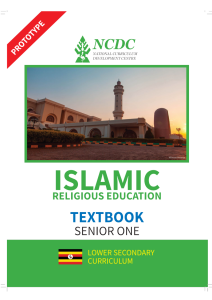 SENIOR ONE Islamic Religious Education NEW CURRICULUM BY NCDC